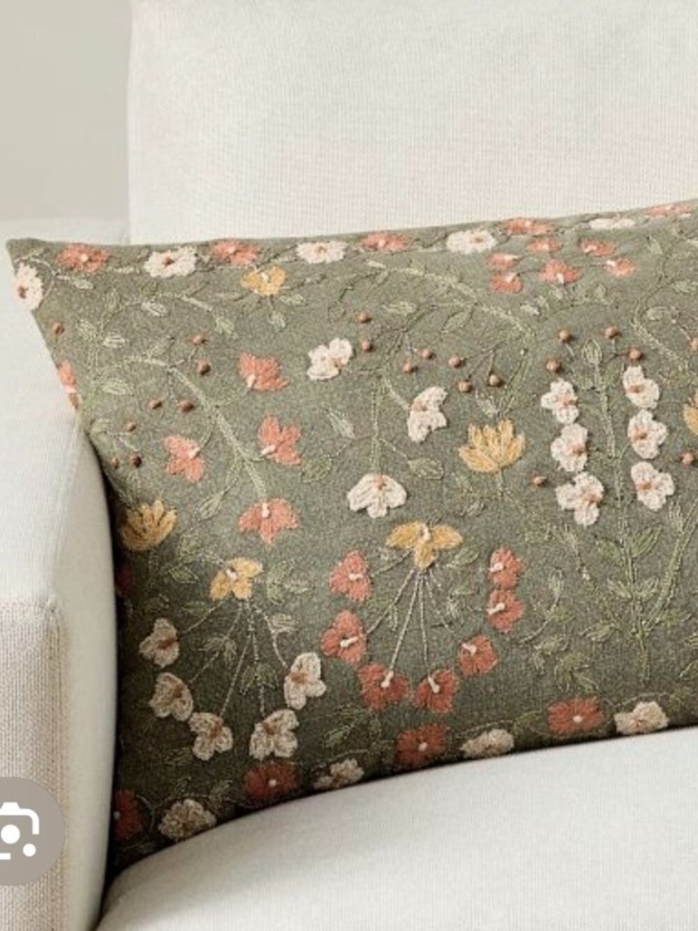 Pottery Barn Zea Embroidered Lumbar Pillow Cover in Logan - New!
